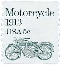 1899 - 1983 5c Transportation Series: 1913 Motorcycle - Mystic