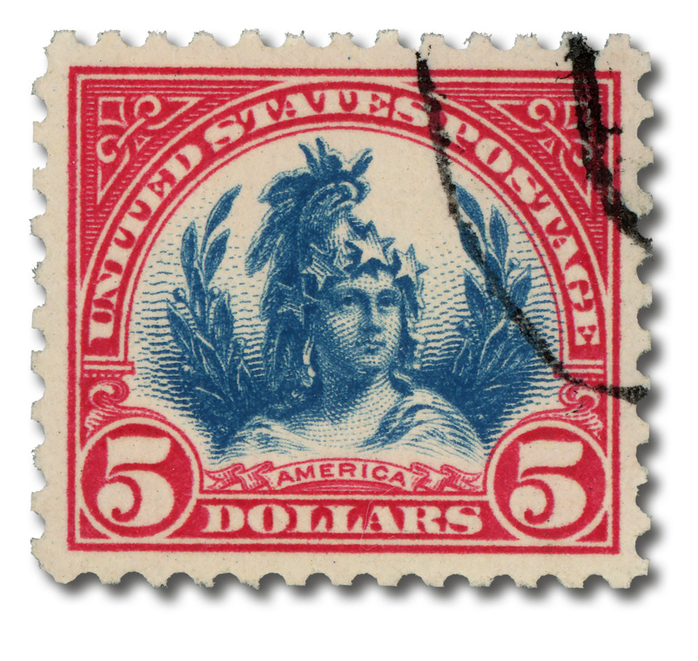 羽生結弦 memorial official stamp collection 573 - 1923 $5 Head of Freedom Statue, Capital Dome, Carmine