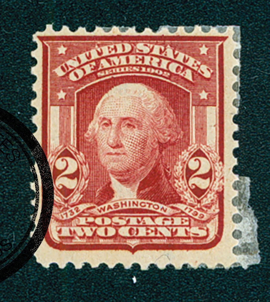 切手02 319F - 1908 2c Washington, Lake, Double Line Watermark, Type II