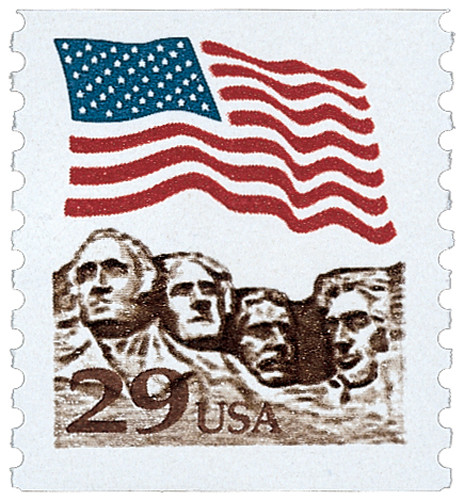 2523A - 1991 29c Flag over Mount Rushmore, Gravure Version