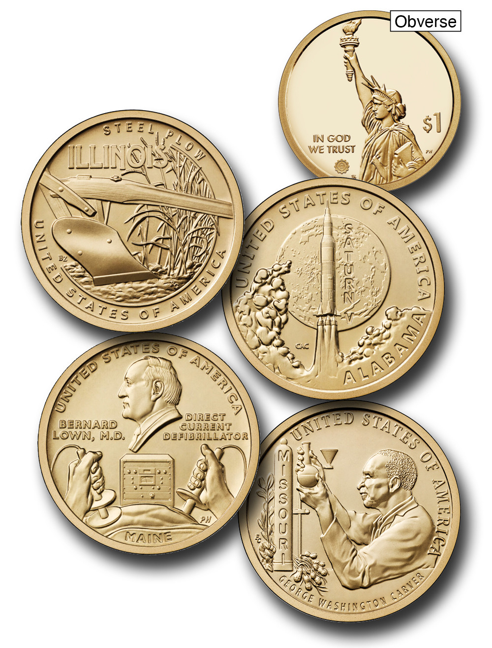 MCN148 - 2024 $1.00 American Innovation Coins D Coins, Denver Mint, Set of  4 - Mystic Stamp Company