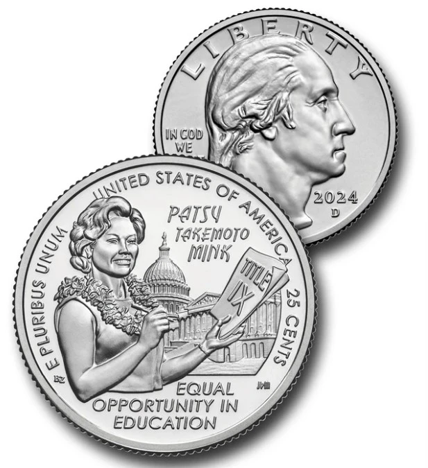 CNAW12D - 2024 American Women Quarters, Patsy Takemoto Mink, D