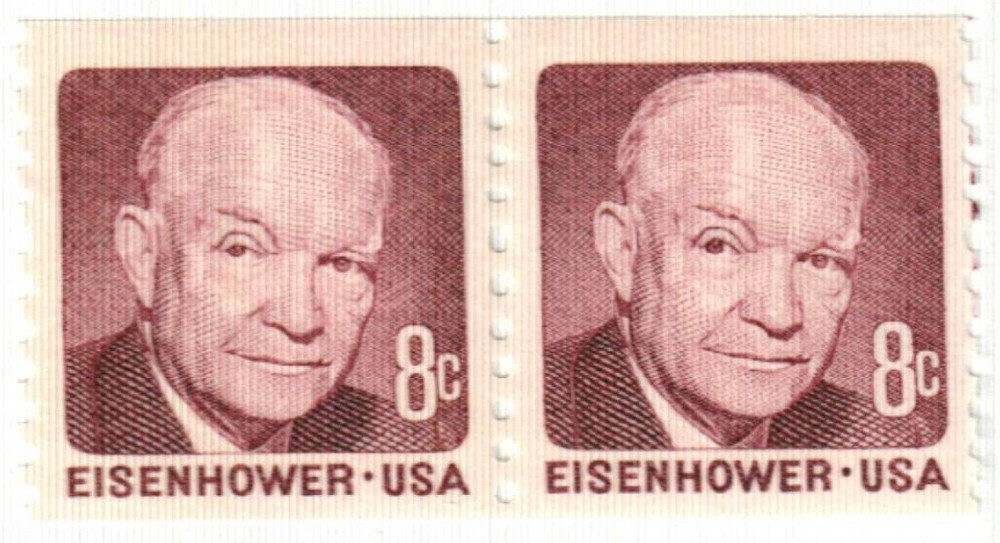Stamps of the World 英語版1971年 1402 - 1971 8c Dwight D. Eisenhower, Rotary Press, Deep Claret