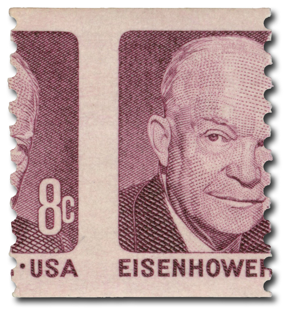 1402 - 1971 8c Dwight D. Eisenhower, Rotary Press, Deep Claret