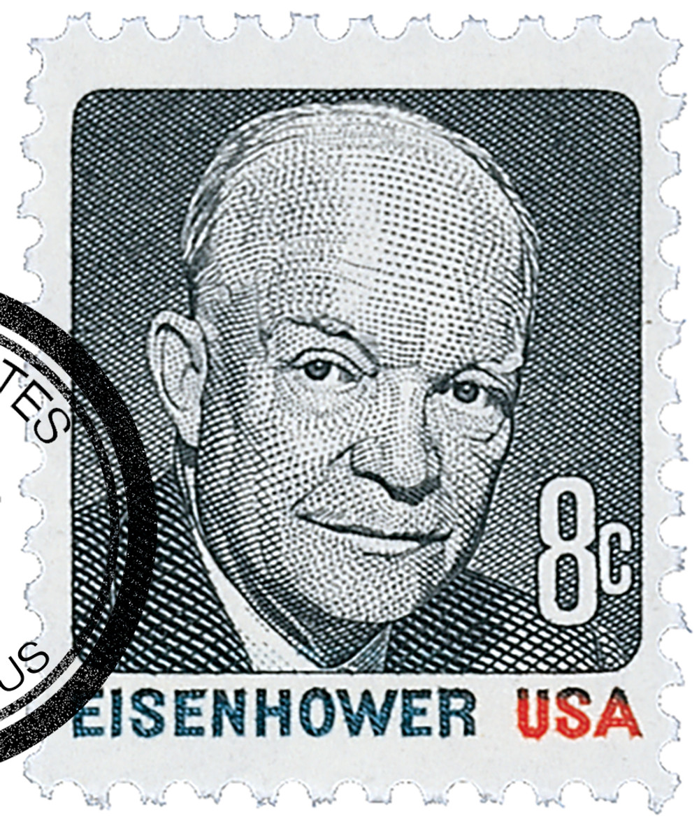 1394 - 1971 8c Dwight D. Eisenhower, Black, Red, & Blue Gray