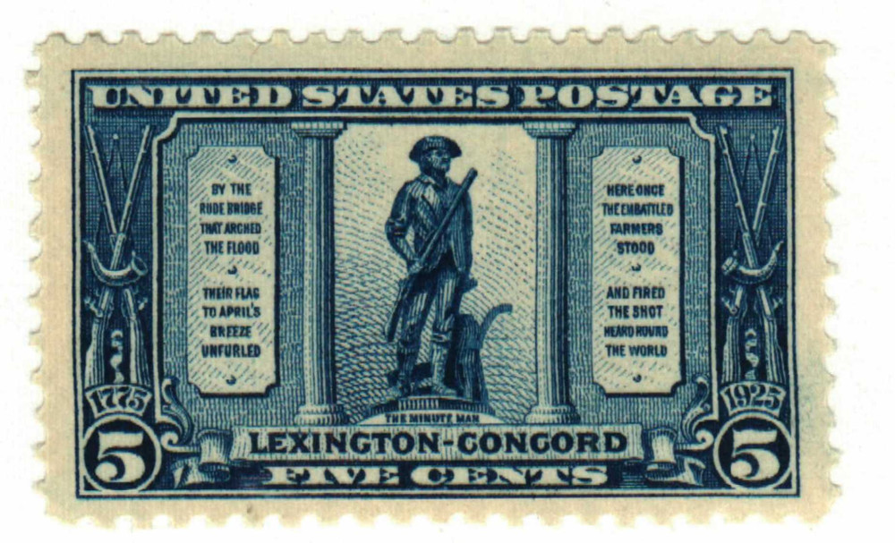 619 - 1925 5c The Minuteman, Dark Blue - Mystic Stamp Company