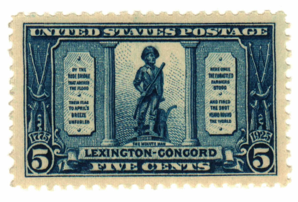 619 - 1925 5c The Minuteman, Dark Blue - Mystic Stamp Company