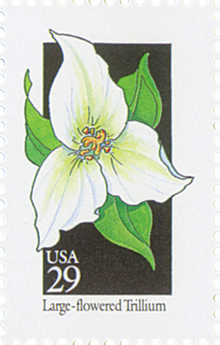 2652 - 1992 29c Wildflowers: Large-flowered Trillium - Mystic