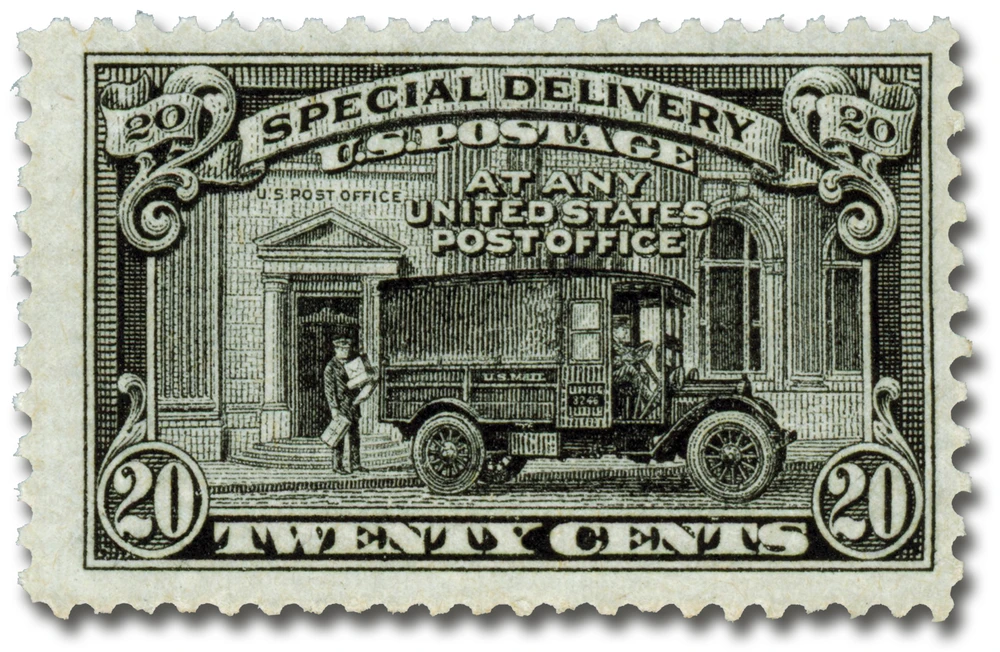 E19 - 1951 20c Special Delivery, Post Office Truck Black, Perf