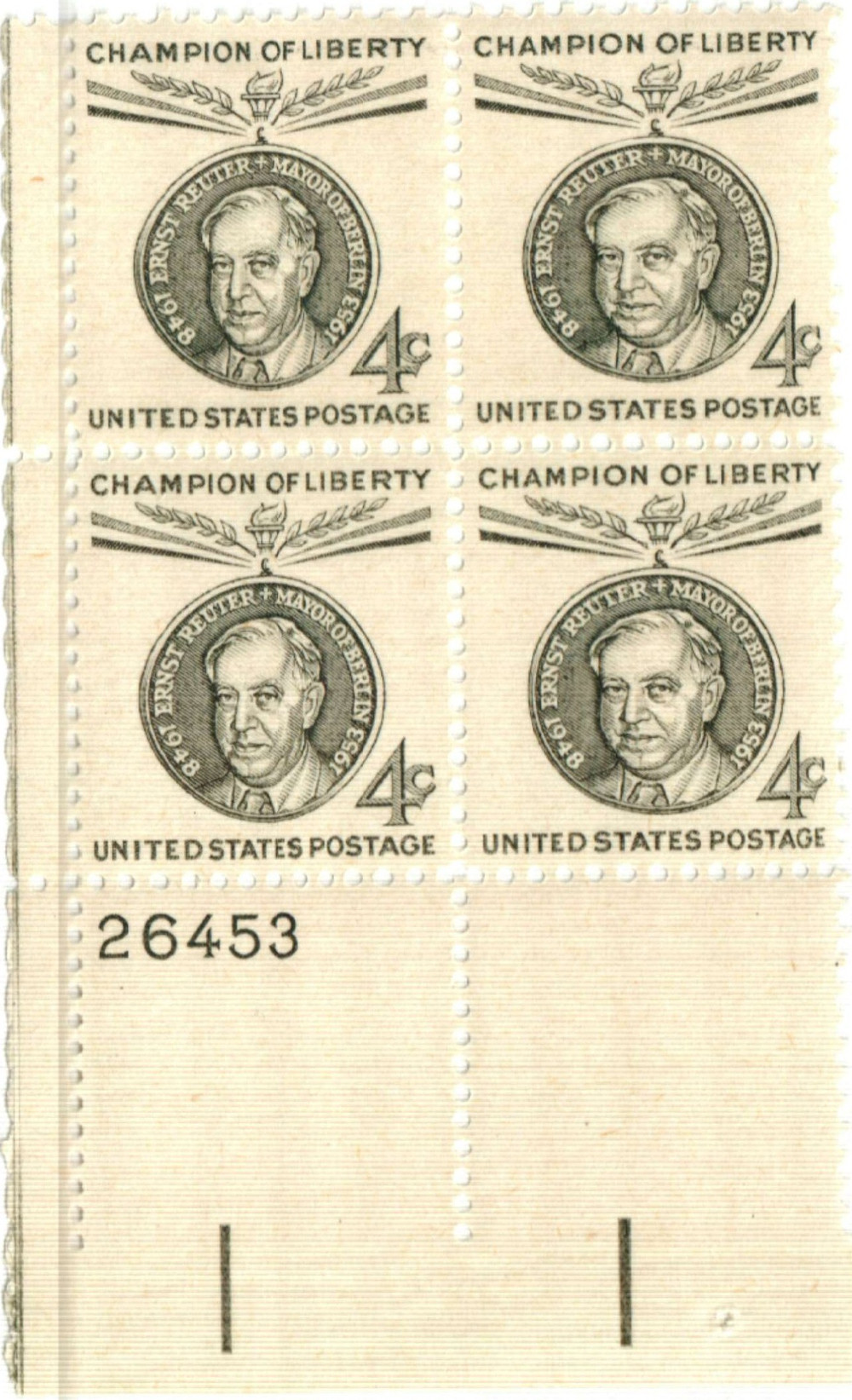301187 -- Mint Plate Block -- Mint Stamp(s)