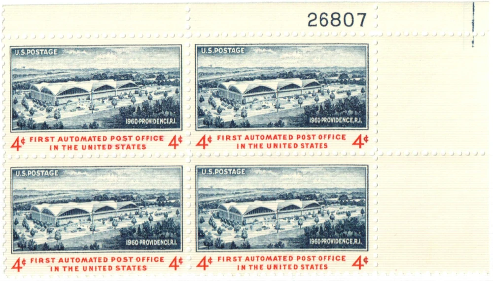 1164 - 1960 4c First Automated Post Office - Mystic Stamp Company