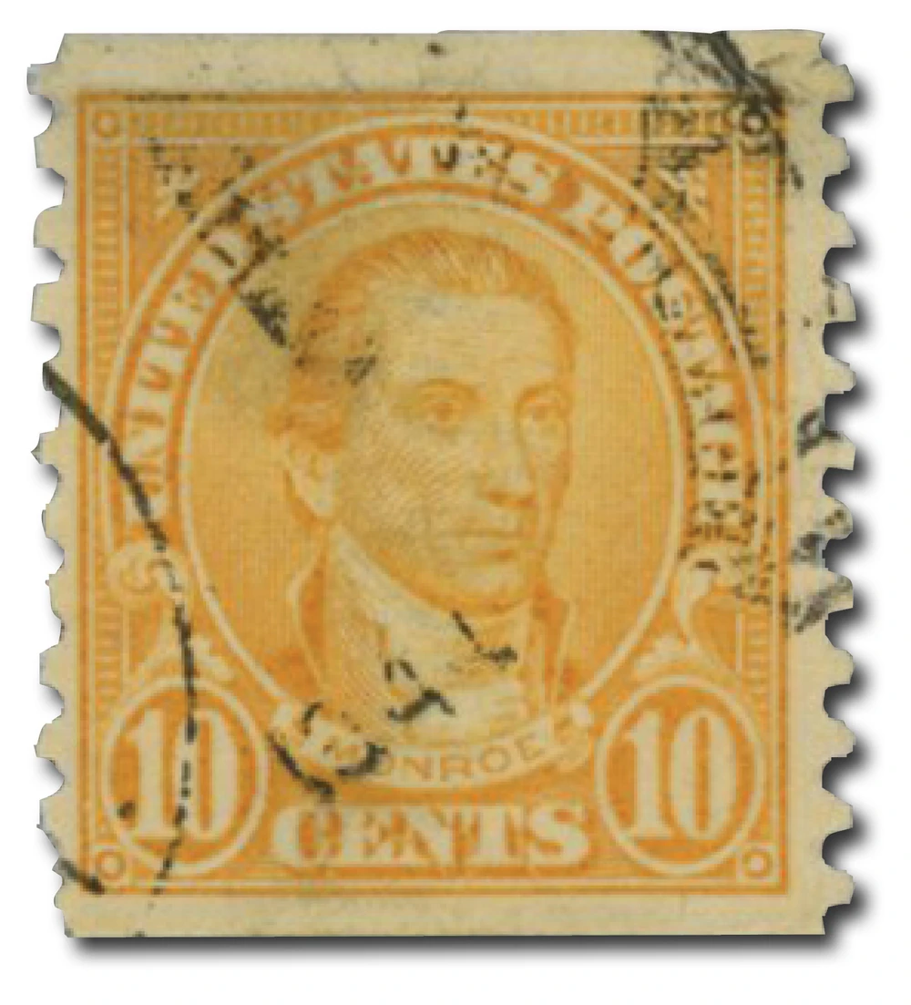 603 - 1924 10c James Monroe, Orange, Perf. 10 Vertically - Mystic