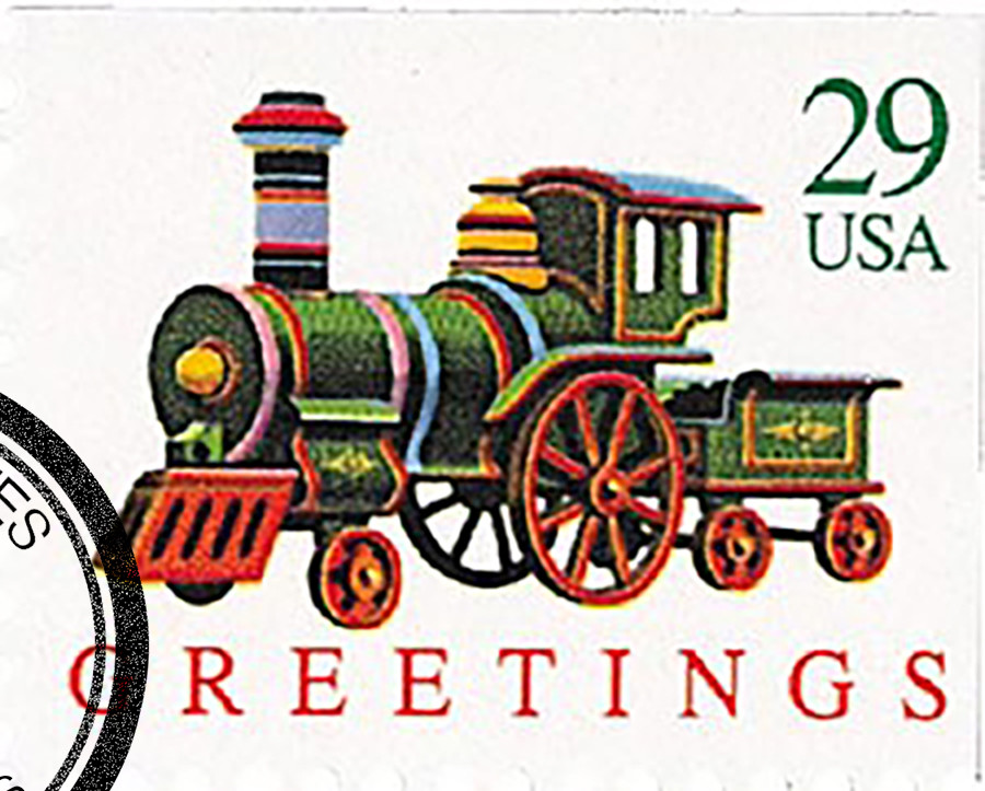 2716 - 1992 29c Christmas Greetings: Locomotive, Booklet Single