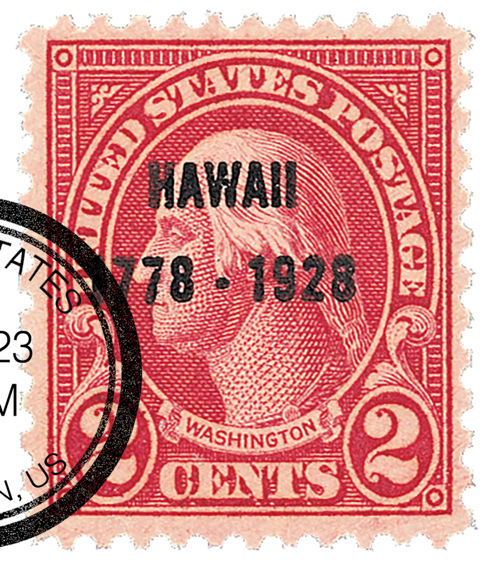 647 - 1928 2c Discovery of Hawaii, Carmine - Mystic Stamp