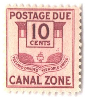 CZJ28 - 1932 10c Canal Zone Postage Due Seal, Claret - Mystic