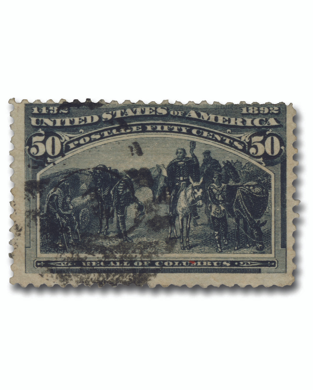 240 - 1893 50c Recall of Columbus, Slate Blue - Mystic Stamp Company