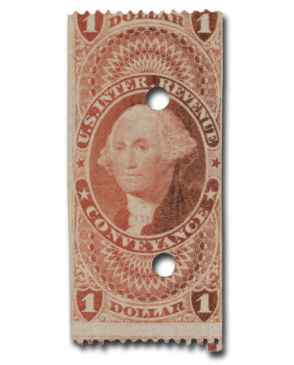 R66b - 1862-71 $1 U.S. Internal Revenue Stamp, Conveyance, Red