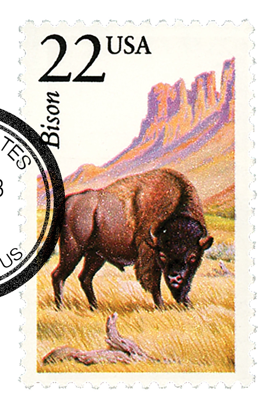 BAISON(•ө•)ページ 2320 - 1987 22c North American Wildlife: Bison - Mystic Stamp Company