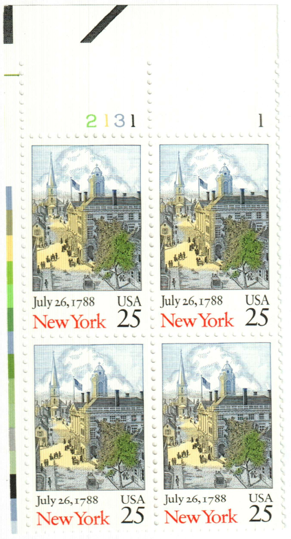 2346 - 1988 25c Bicentenary Statehood: New York - Mystic Stamp Company