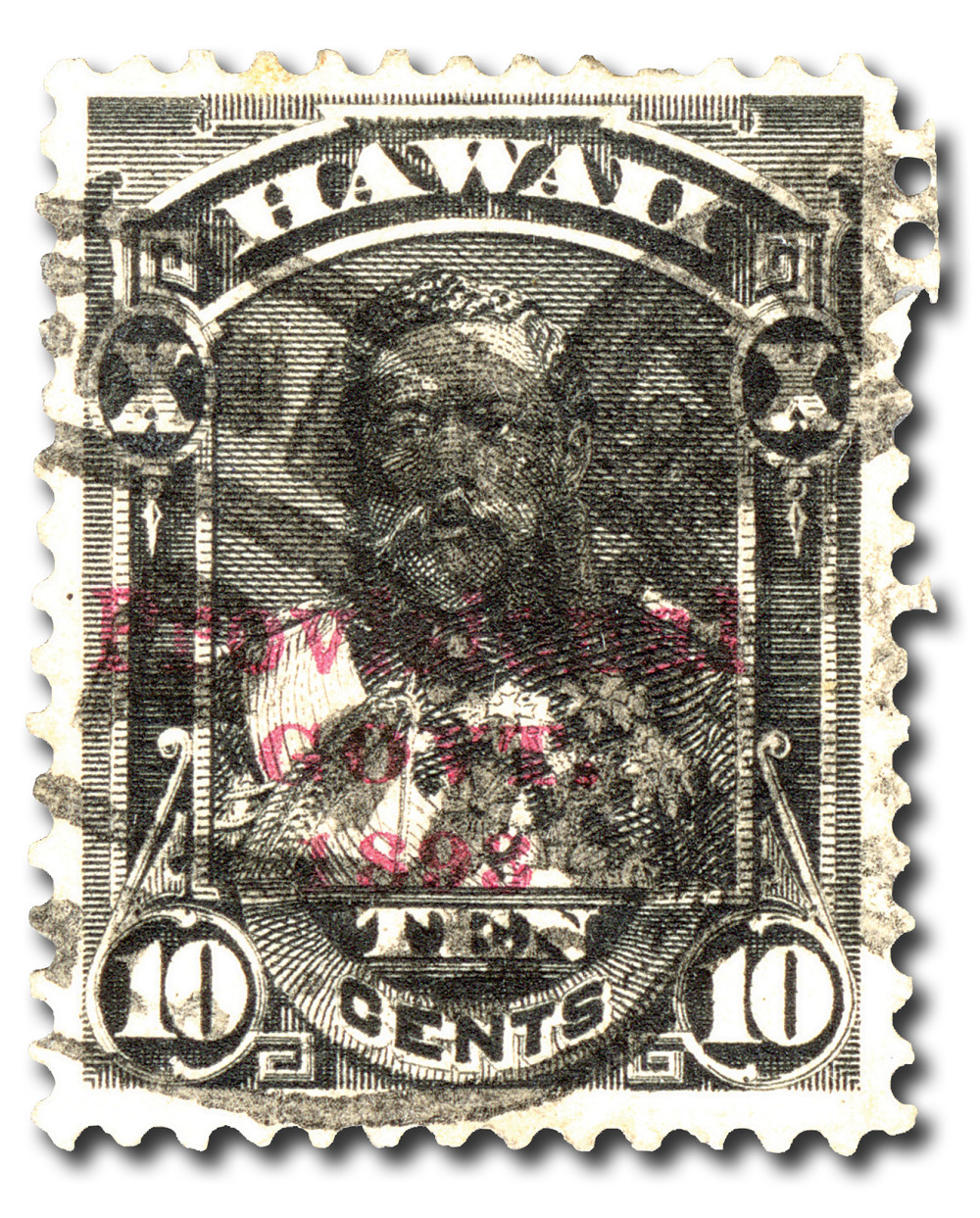 Ｓ級レア　 エンタイア  平和 特殊通信日印 特印 中国 青島 葉書　a220 H61 - 1893 10c King David Kalakaua, Black, Hawaii, Red Overprint
