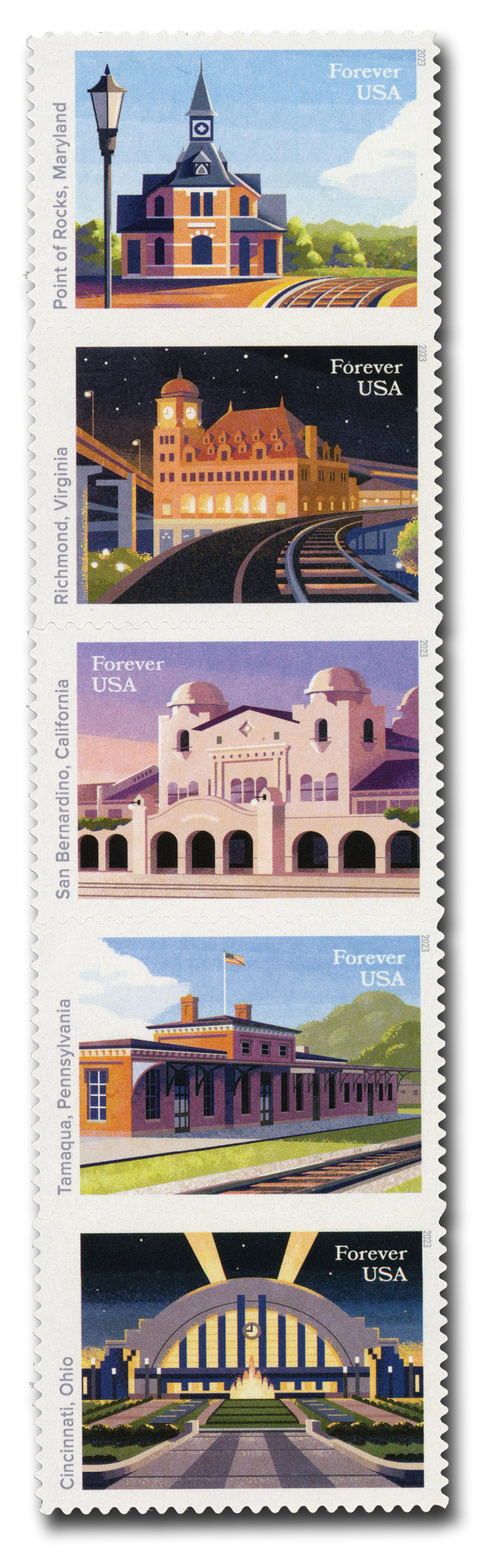 5758-62 - 2023 First-Class Forever Stamps - Historic Railroad