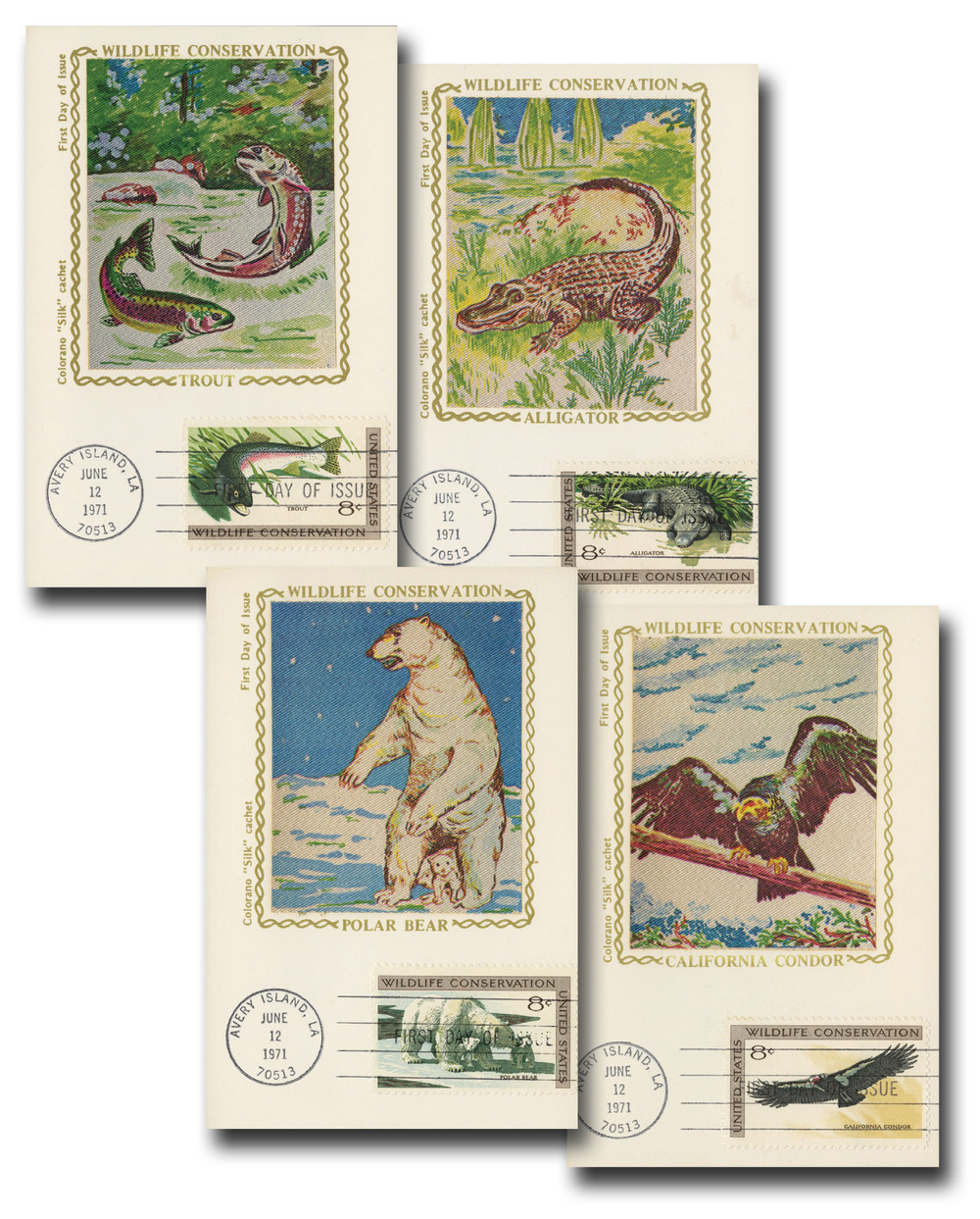 303779 -- Colorano Silk First Day Cover Set -- First Day Cover