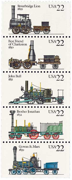 2362-66 - 1987 22c Steam Locomotives - Mystic Stamp Company