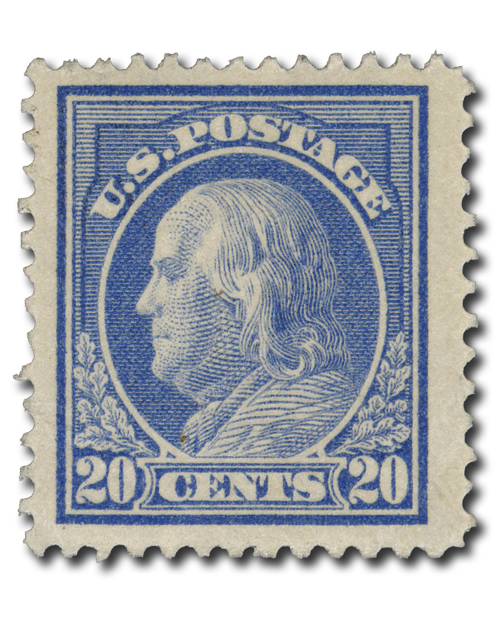 419 - 1914 20c Franklin, Ultramarine, Single Line Watermark, Perf  display picture 1