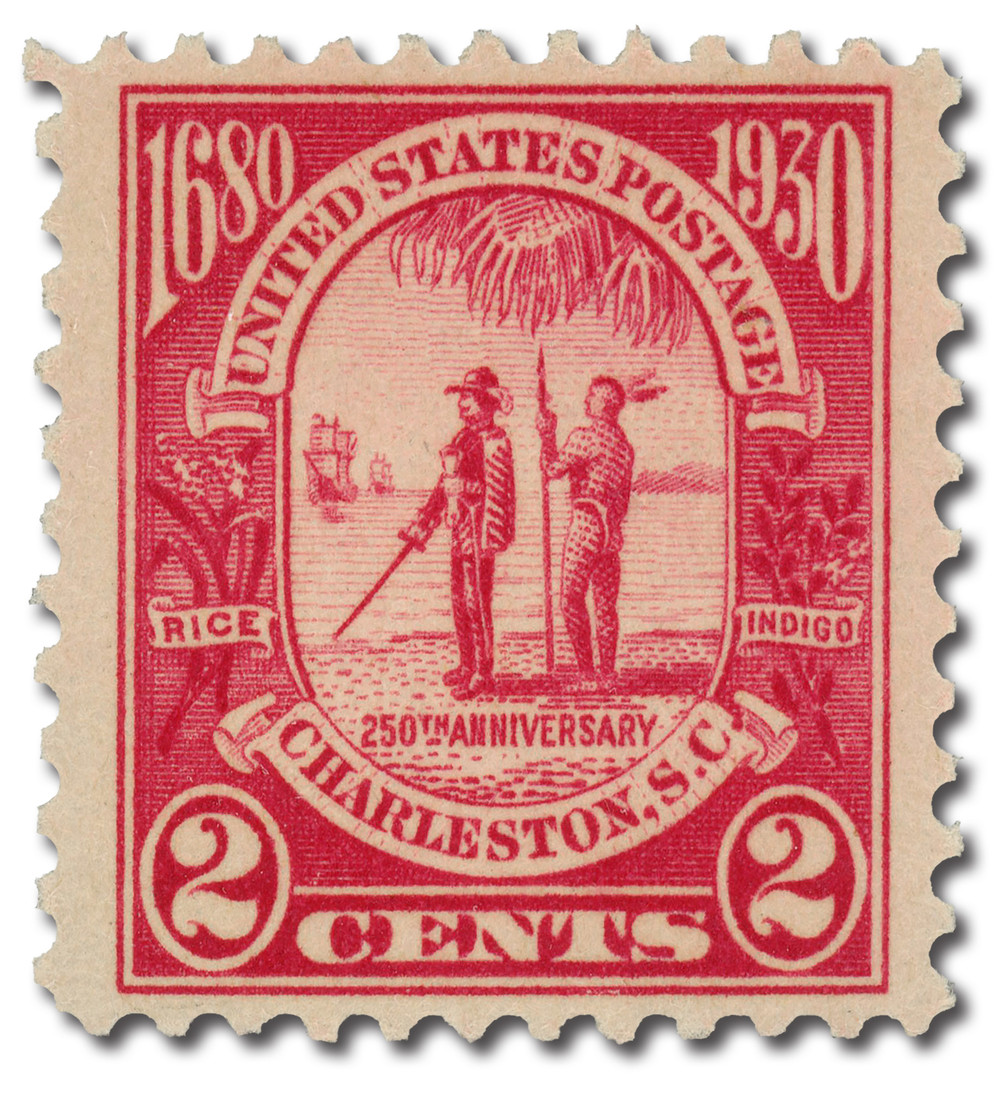 683 - 1930 2c Carolina-Charleston Issue, Carmine Rose - Mystic