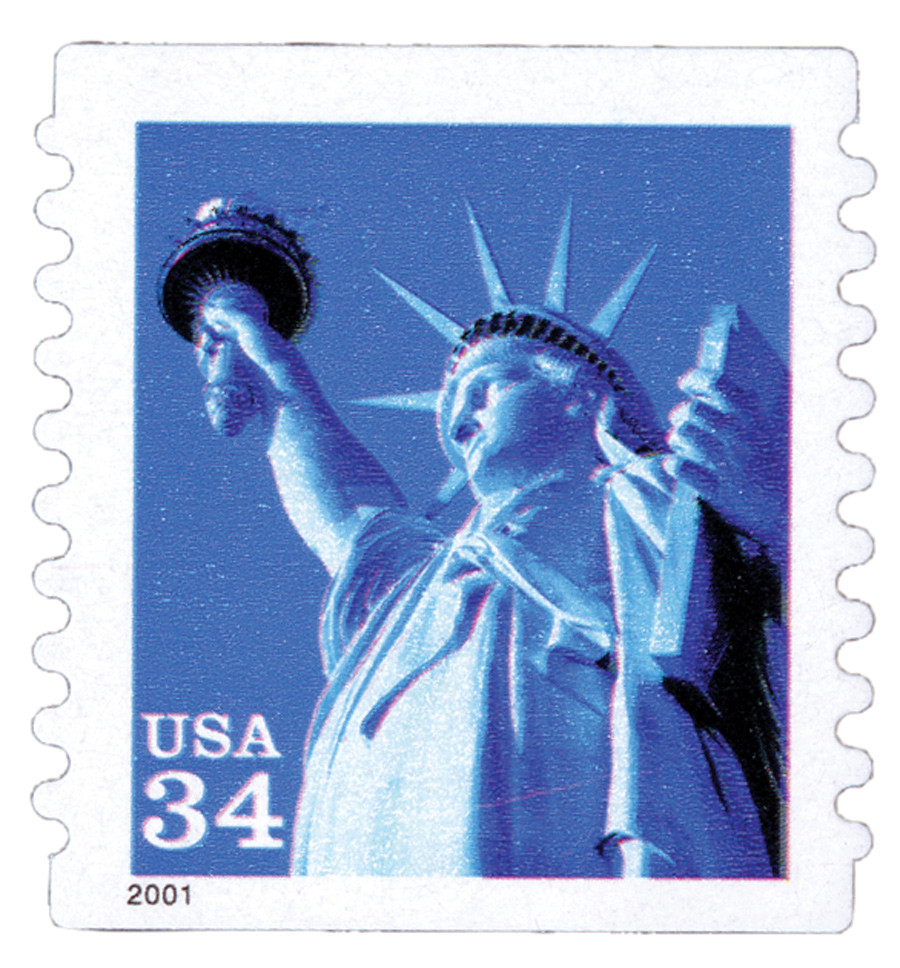 3466 - 2001 34c Statue of Liberty, Perf. 9.75 - Mystic Stamp Company
