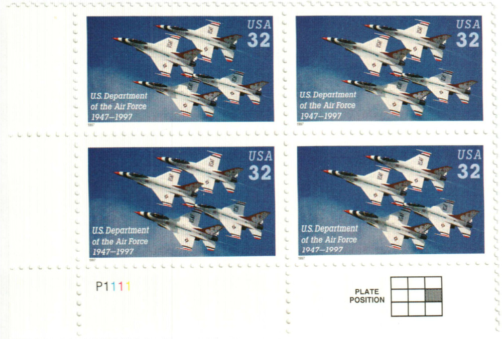 世田谷ベース　U.S. AIR FORCE INSPECTORS STAMP 3167 - 1997 32c US Department of the Air Force - Mystic Stamp Company