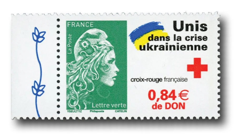 MFN527 - 2022 0,84 All United With Ukraine, 1 Mint Stamp, France