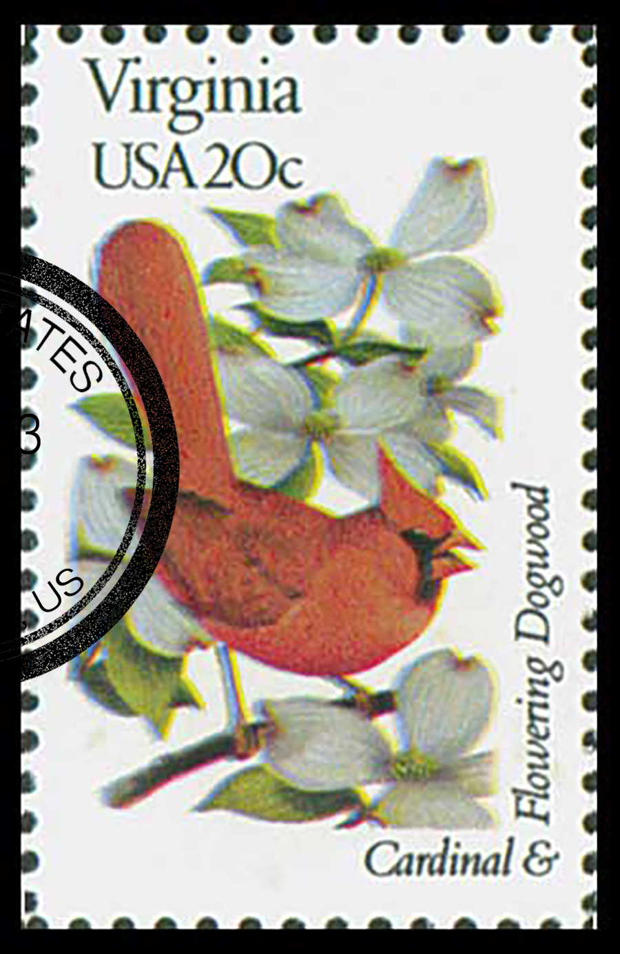 1998 - 1982 20c State Birds & Flowers: Virginia - Mystic Stamp Company