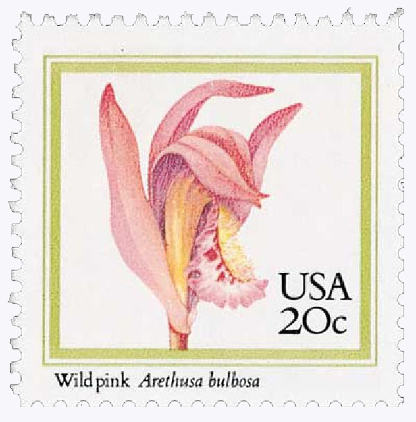 2076 - 1984 20c Orchids: Wild Pink - Mystic Stamp Company