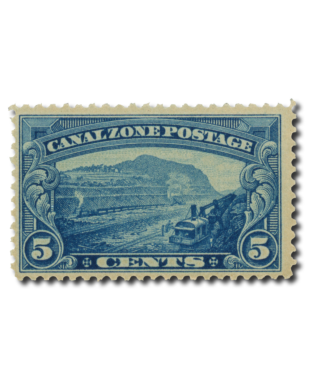 CZ107 - 1929 5c Gaillard Cut , Blue, Canal Zone - Mystic Stamp Company display picture 1