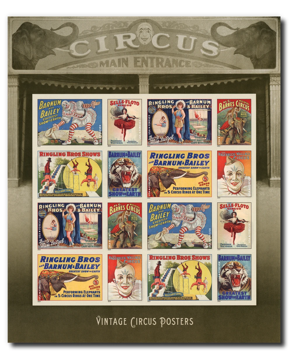 4898-4905 - 2014 First-Class Forever Stamp - Vintage Circus