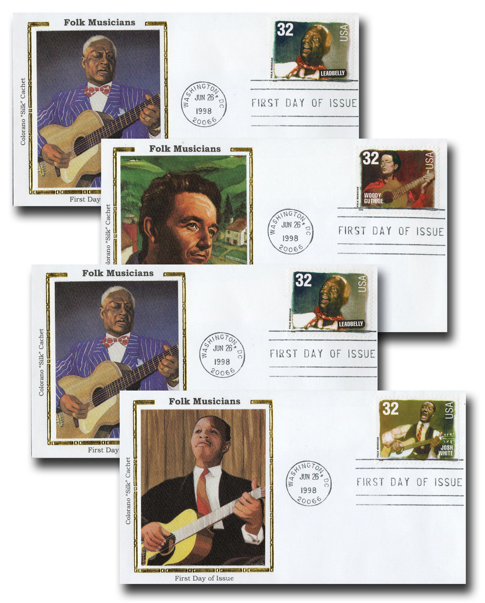 3212-15 - 1998 32c Folk Musicians - Mystic Stamp Company