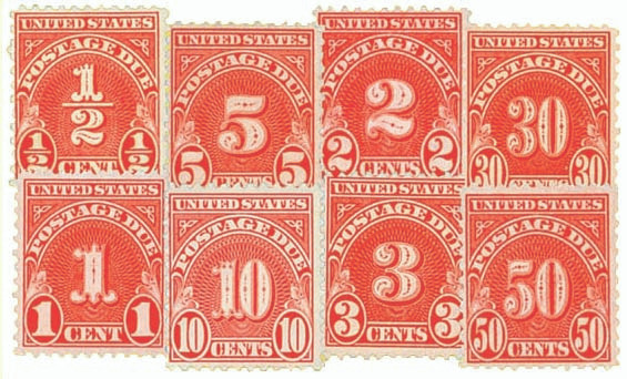 stamps 3.1～ J79-86 - 1931-32 Postage Due, Set of 8 Stamps - Mystic Stamp Company