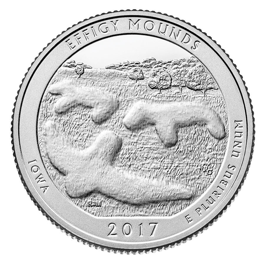 CNIAEM25D - 2017 Effigy National Monument Quarter, D Mint - Mystic