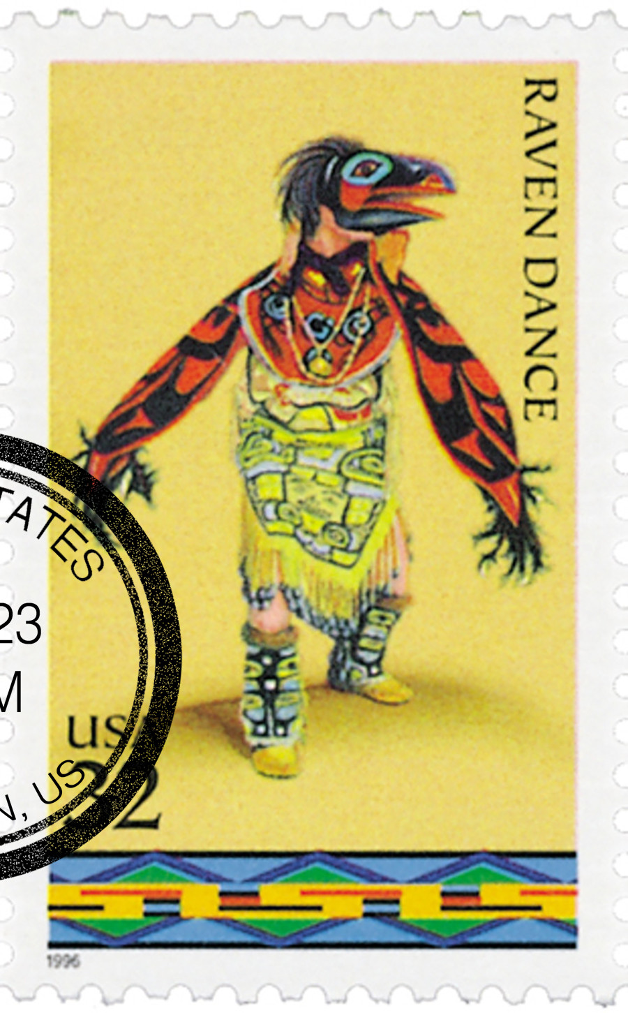 レヴィアタン - エンチャンテッド [233/204•JA•12] psa10 3075 - 1996 32c American Indian Dances: Raven Dance - Mystic Stamp