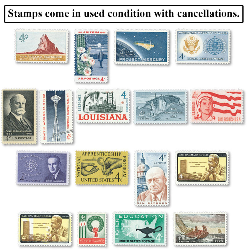 YS1962 - 1962 Commemorative Stamp Year Set - Mystic Stamp