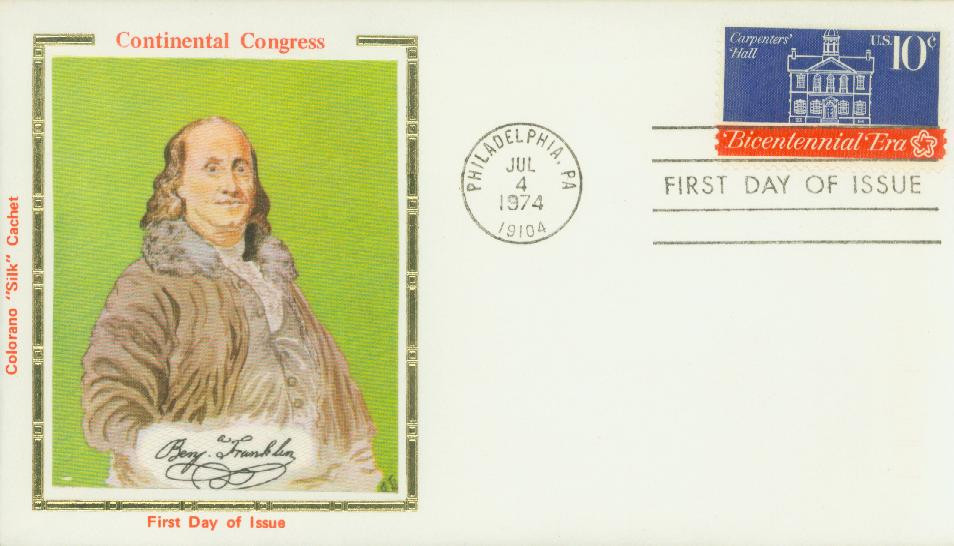 1543 - 1974 10c First Continental Congress: Carpenters' Hall