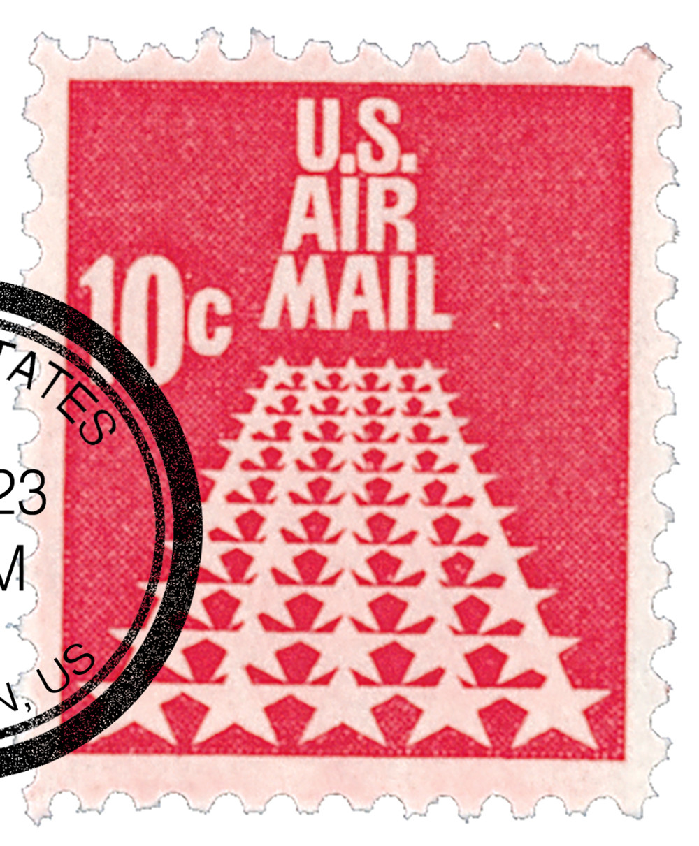 小さな本 U.S. AIRMAIL STAMPS C72 - 1968 10c 50 Stars - Mystic Stamp Company