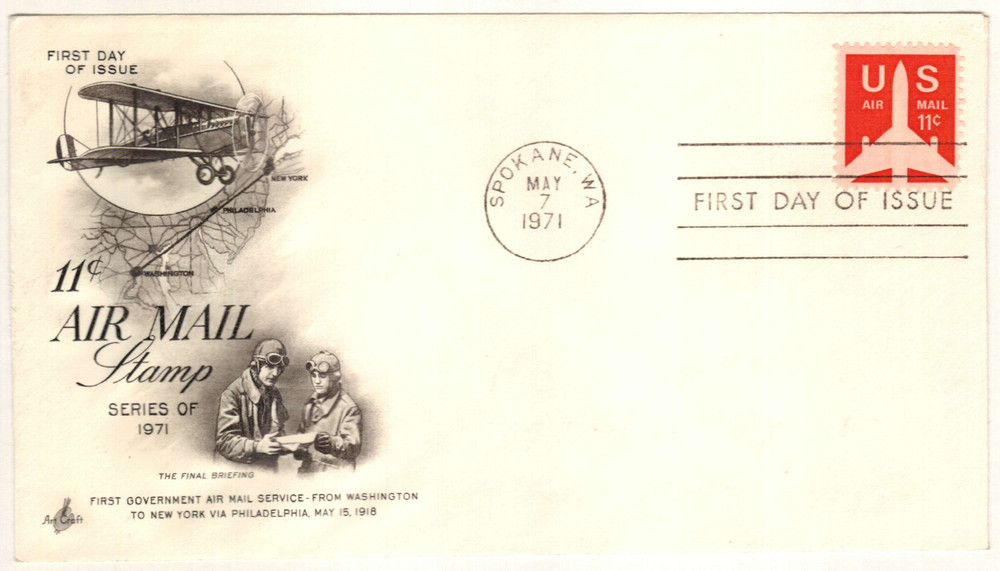 C78 - 1971 11c Silhouette of Jet Airliner - Mystic Stamp Company