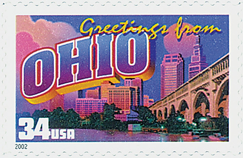 3595 - 2002 34c Greetings From America: Ohio - Mystic Stamp Company