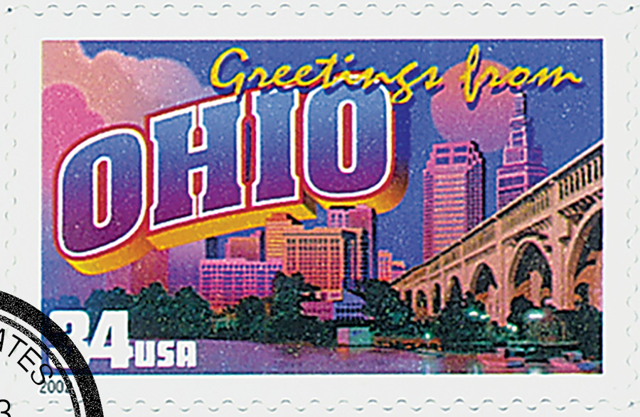 3595 - 2002 34c Greetings From America: Ohio - Mystic Stamp Company