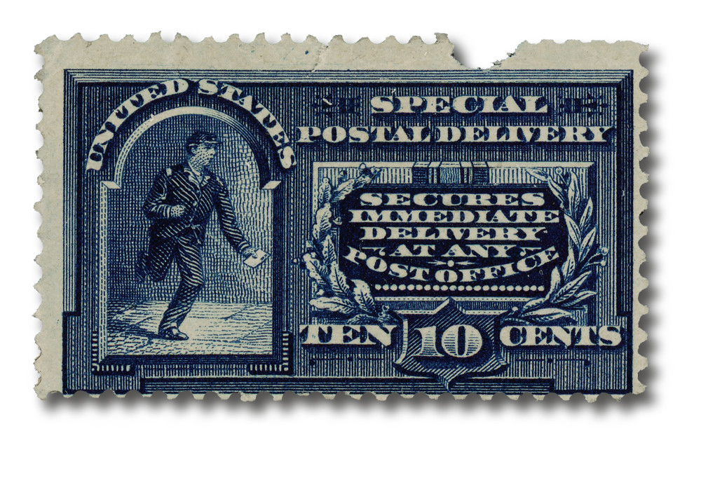 E5 - 1895 10c Special Delivery, Messenger Running, Blue, Per. 12