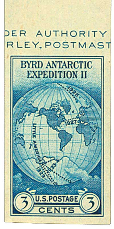 768a - 1935 3c Byrd Antarctic Expedition, Dark Blue, Single from