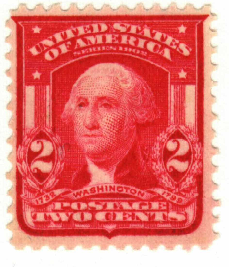 319 - 1903 2c Washington, Carmine, Double Line Watermark, Type I