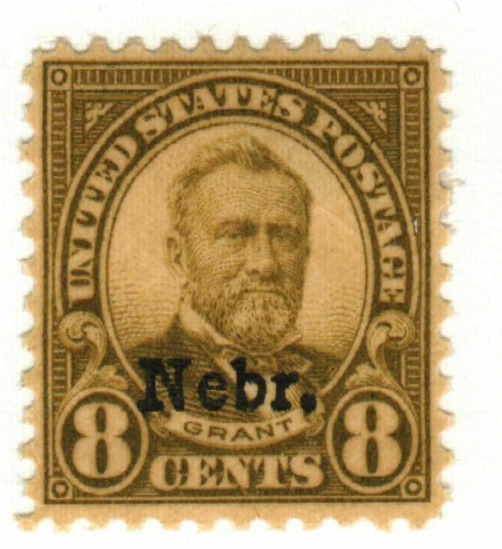 677 - 1929 8c Ulysses S. Grant, Olive Green, Nebraska Overprint